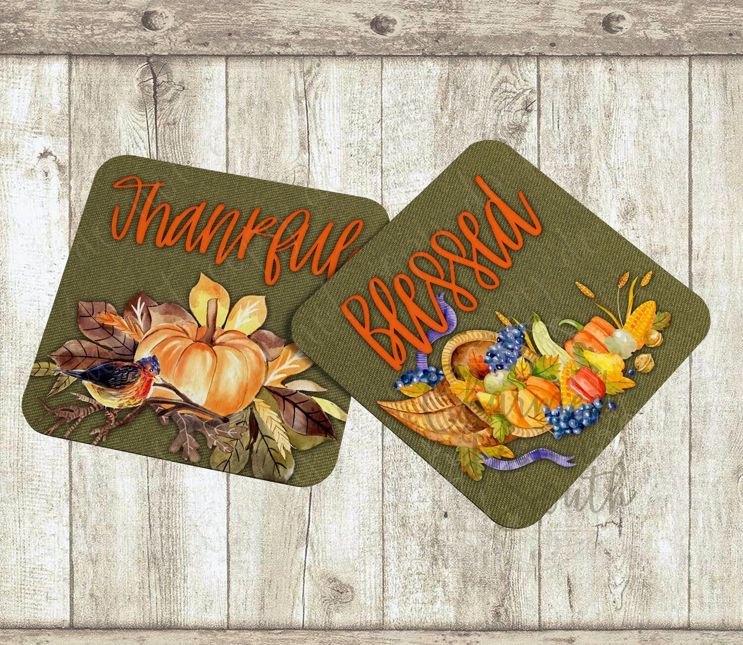 Thankful and Blessed Coaster Digital Design Bundle