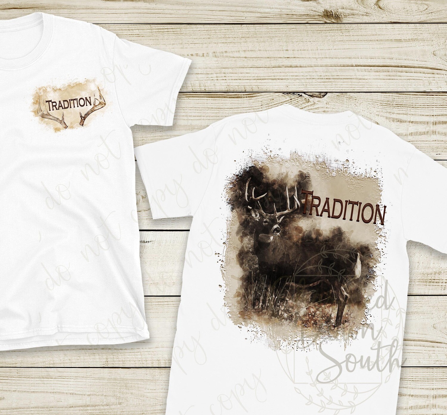 Tradition White Tail Deer Front and Back Digital Design Bundle