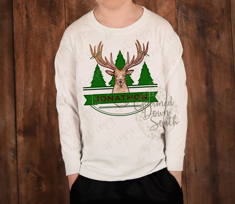 Buck Deer Name Plate Christmas Digital Designs