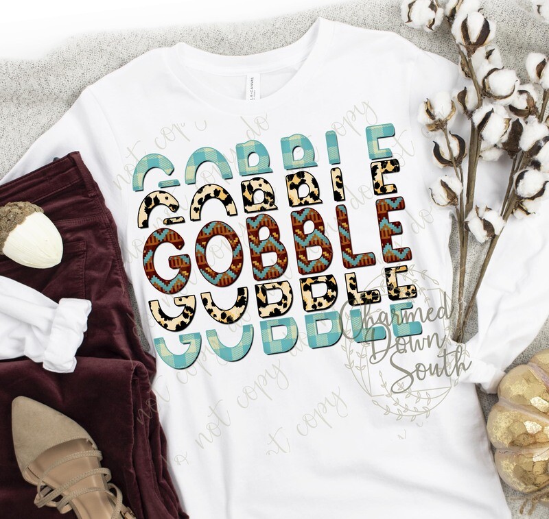 Stacked GOBBLE Fall Patterns Digital Design