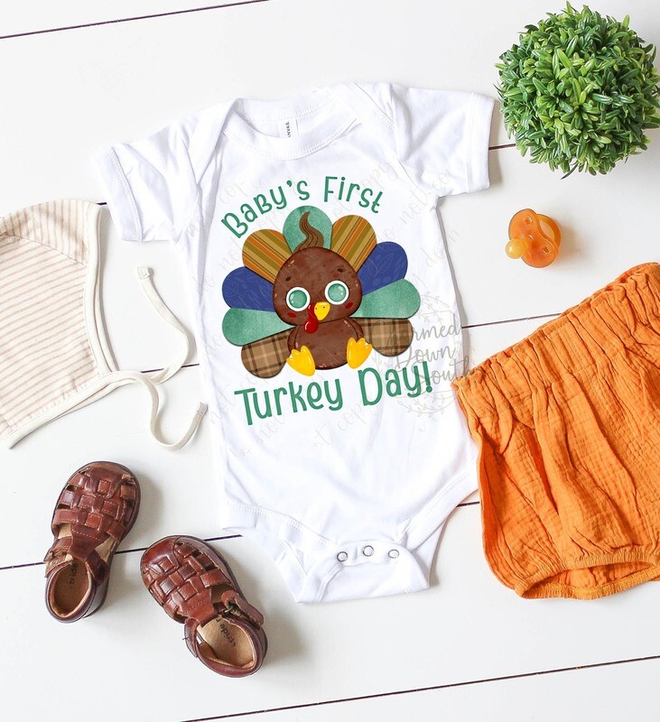 Patchwork Baby Girl Turkey with and without text Digital Design