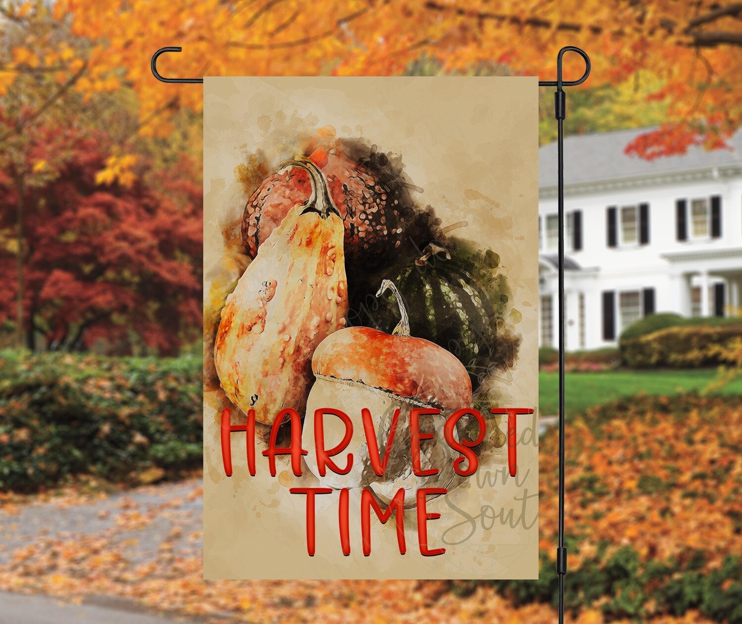 Harvest Time Garden Flag Digital Design