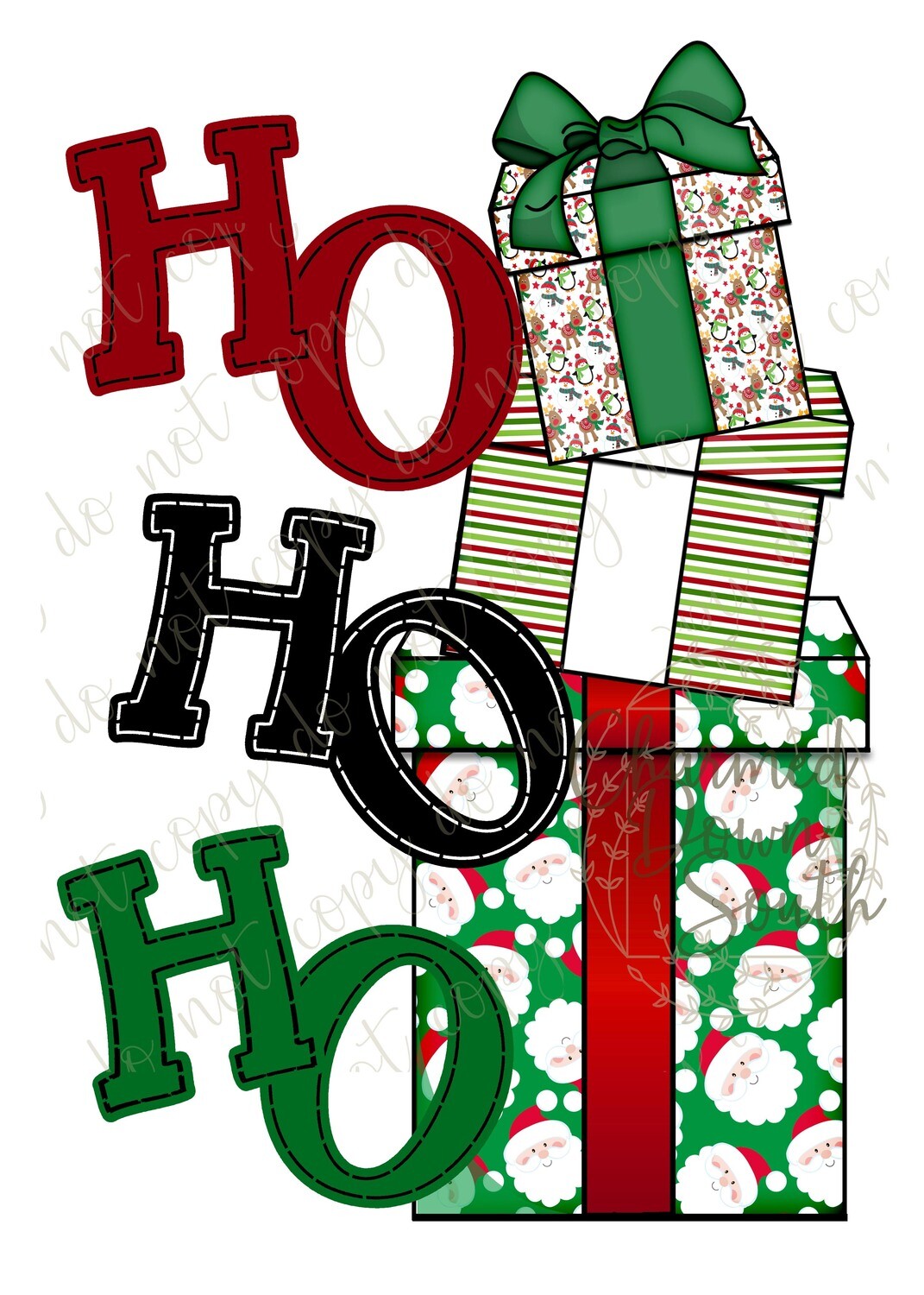 Ho Ho Ho Christmas Gifts Digital Design and Element Kit