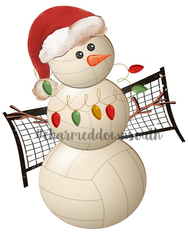 Volleyball Snowman Digital Design