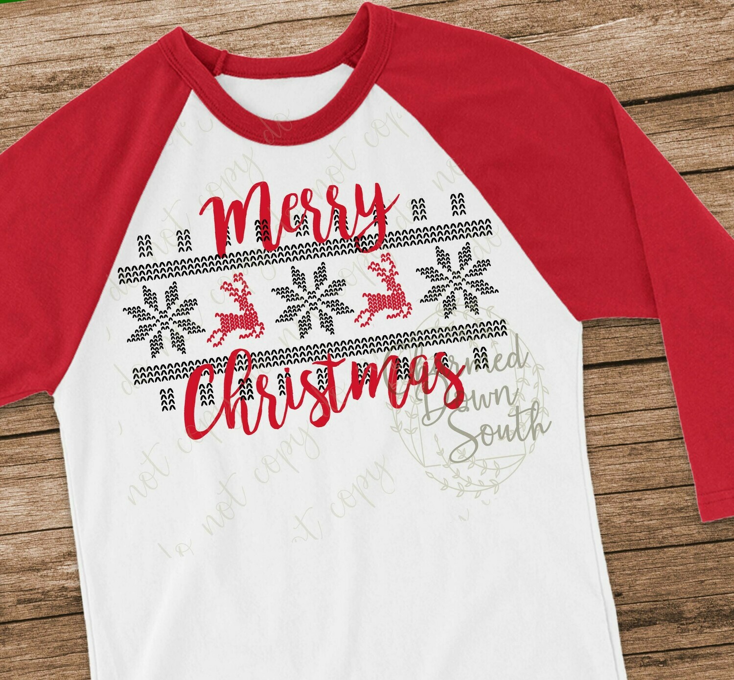 Merry Christmas Sweater Digital Design