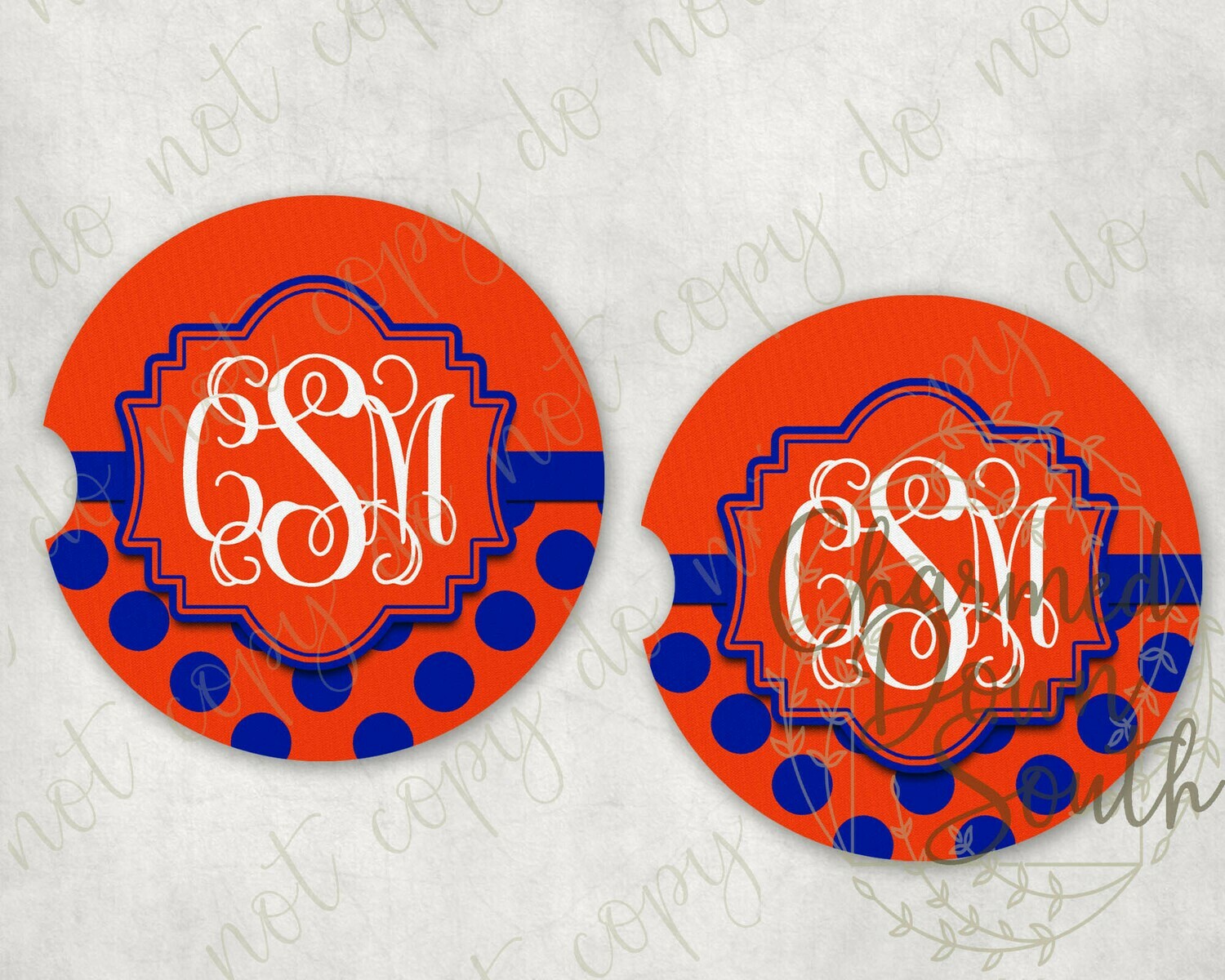 Car Coaster/Ornament School Colors Digital Design Bundle 34 Color Combos