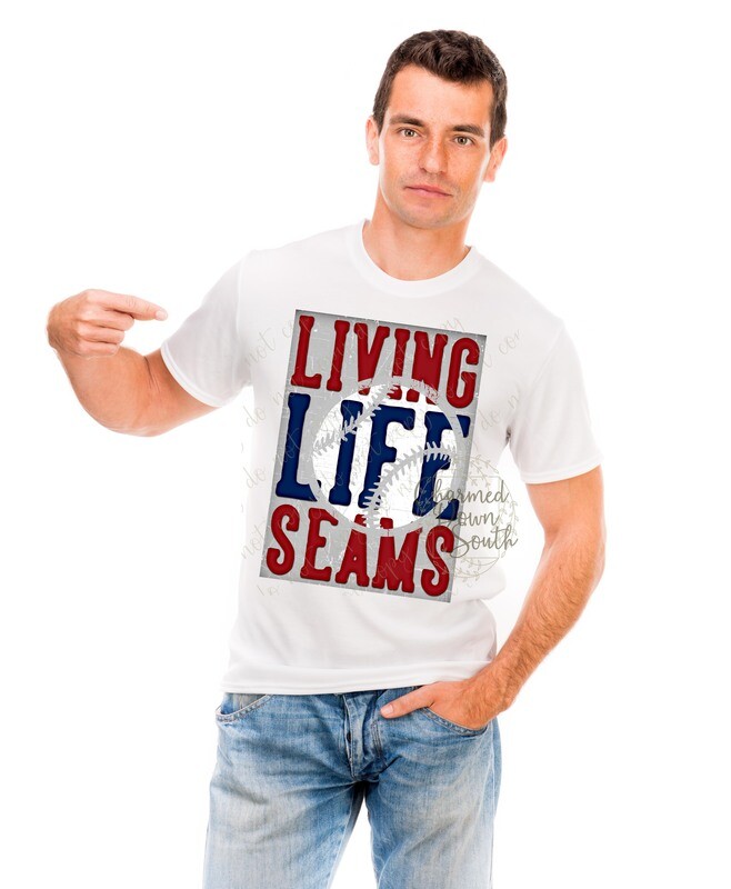 Living Life Baseball Seams Digital Design