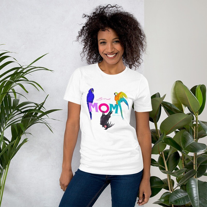 Bird MoM Featuring the Parrotsrus Flock Short-Sleeve Unisex T-Shirt