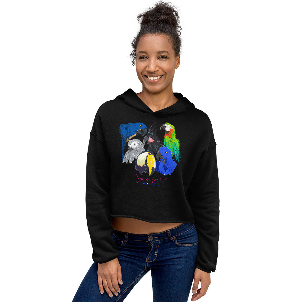 &quot;See Da Birds!&quot; Parrotsrus Selfie Crop Hoodie