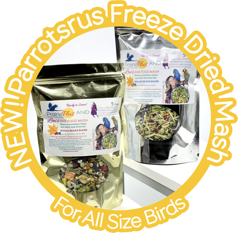 NEW! Parrotsrus Freeze Dried Weekly Raw Food Mash (5 Cup Bag with Shipping)