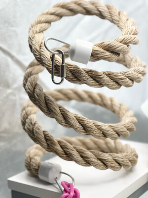 Polypropylene 1" Diameter Rope Spiral for Medium Birds - Natural Color