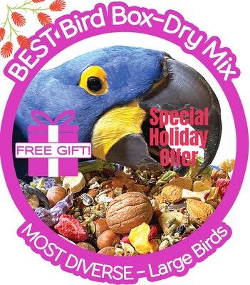 Holiday Thrive! Best Bird Box (Dry mix) — LARGE BIRDS (Special Offer - Buy 1, Give 1 or Get 1 at 10% Off PLUS a FREE Bag of FOOD In Each Box)