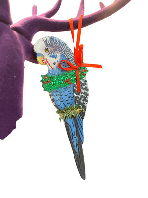 Budgie - Handmade and Painted Glitter Ornaments!