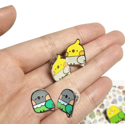 Adorable Cockatiel or Green Cheek Conure Stud Earrings $13.00 and More Fun Stuff!!