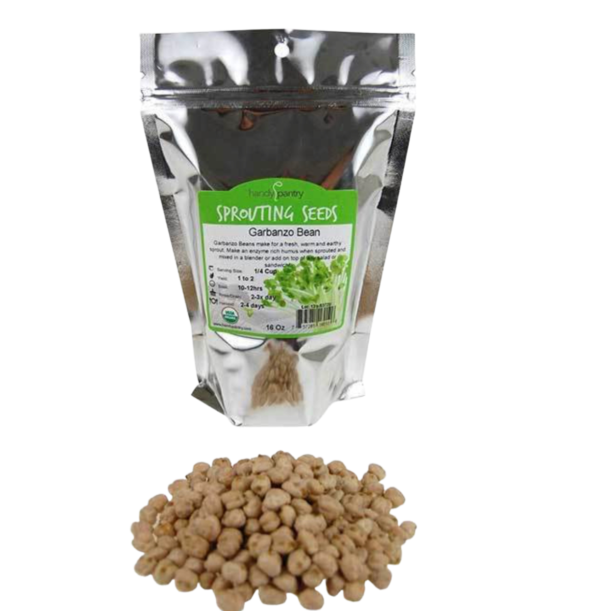 1Lb Organic Garbanzo Beans 4 Sprouting from TrueLeafMarket
