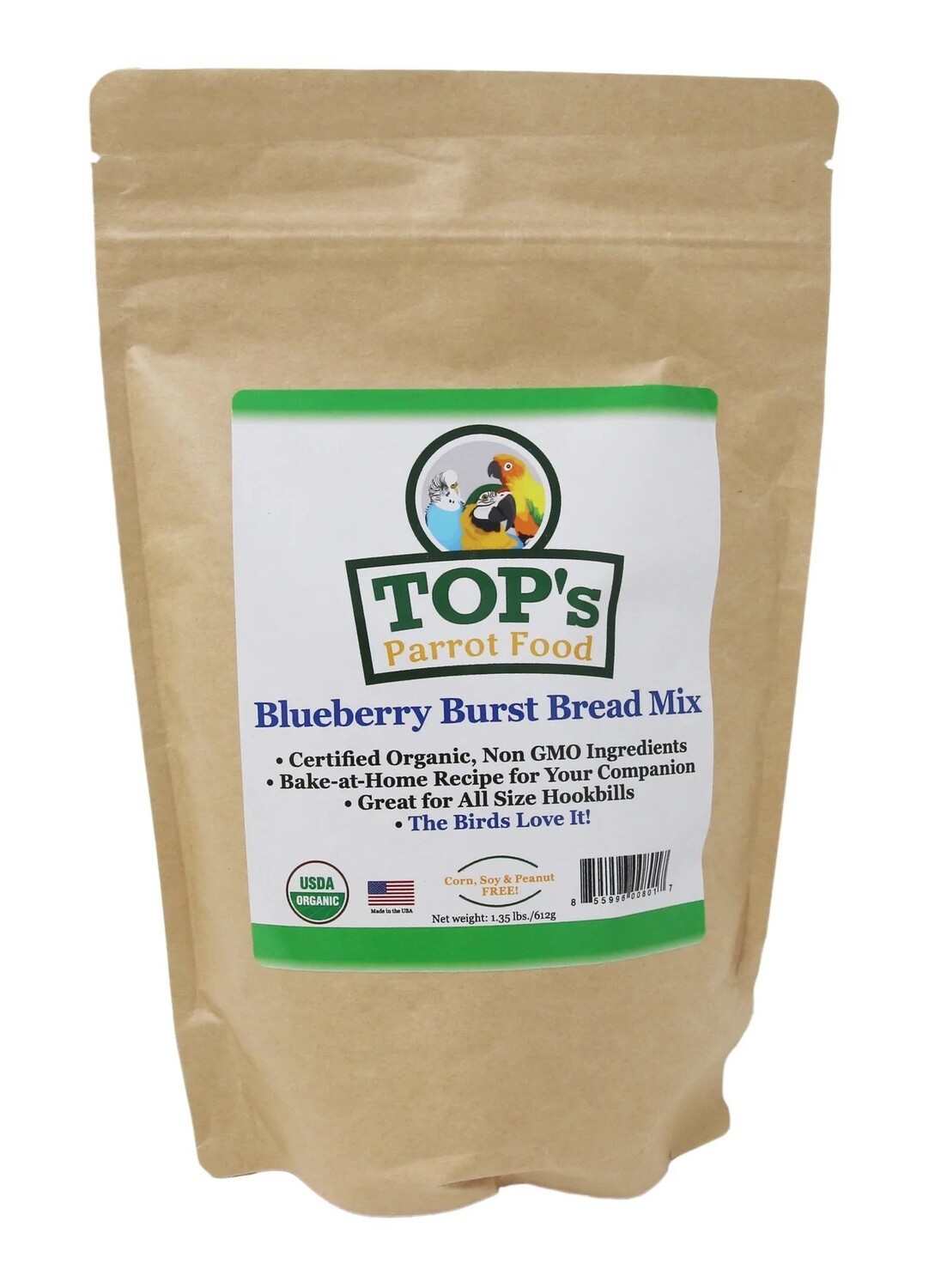 TOPs Parrot Food Bird Bread Mix - Blueberry