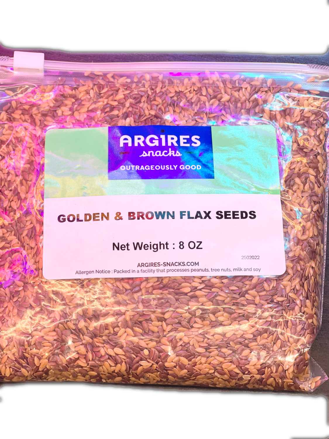 All Natural Golden & Brown Flax Seed Mix by Argires Snacks 8oz