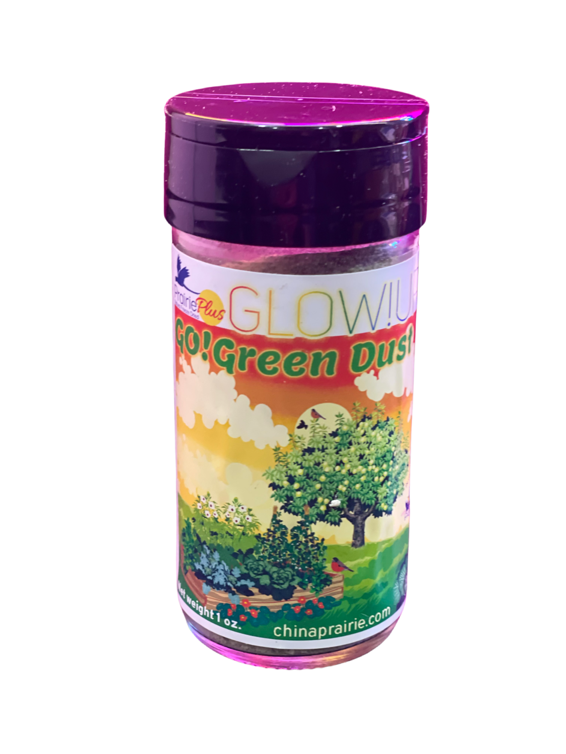 Glow!Up Go! Green Dust Whole Food Supplement 1 oz. Shaker - Freeze Dried Broccoli, Okra, Green Beans, Granny Smith Apple, Collard Greens, Peppermint Leaf, Insect Package