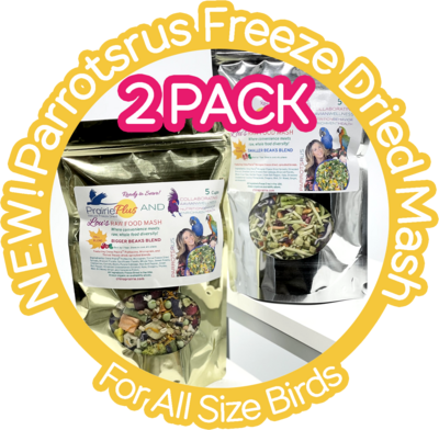 2 Pack NEW! Parrotsrus Freeze Dried Weekly Raw Food Mash -- Small Beak Blend -- You have asked me for years to offer my weekly raw food mash to buy, I am excited to say here it is!!! 2 Pack NEW! Parrotsrus Freeze Dried Weekly Raw Food Mash -- Small Beak Blend -- You have asked me for years to offer my weekly raw food mash to buy, I am excited to say here it is!!!