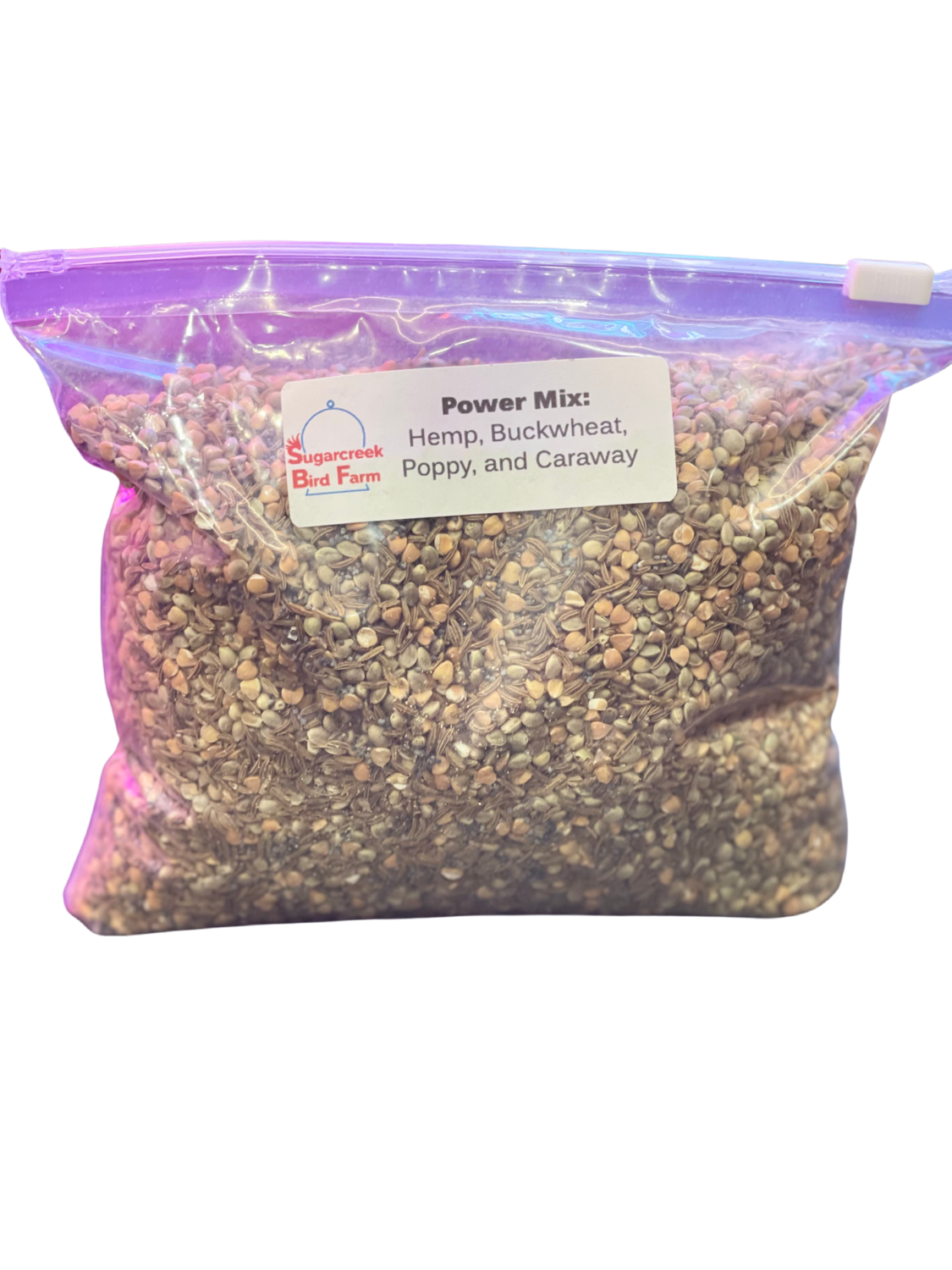 1 Lb Power Mix from SugarCreek Bird Farm (Complete protein seed mix of Hemp, Poppy, Buckwheat and Caraway)