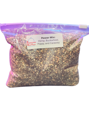 1 Lb Power Mix from SugarCreek Bird Farm (Complete protein seed mix of Hemp, Poppy, Buckwheat and Caraway)