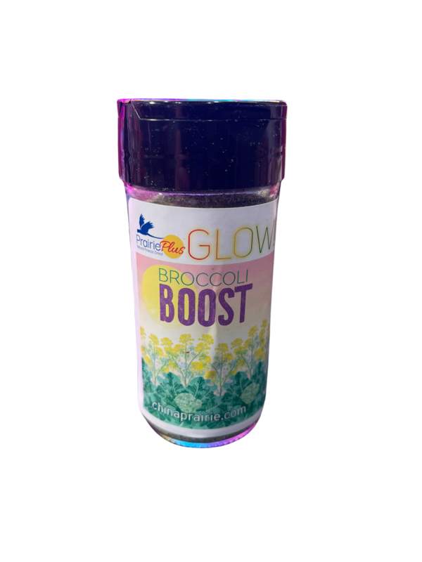 NEW! Glow Up Broccoli BOOST Whole Food Supplement in refillable Shaker Jar by China Prairie - helps give your bird the ultimate Glow up! Sprinkle dust over moist or dry food for additional nutrients a