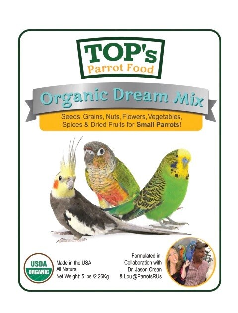 Tops Parrots Food 5 Lb USDA Dream Mix for Mini and Small Birds