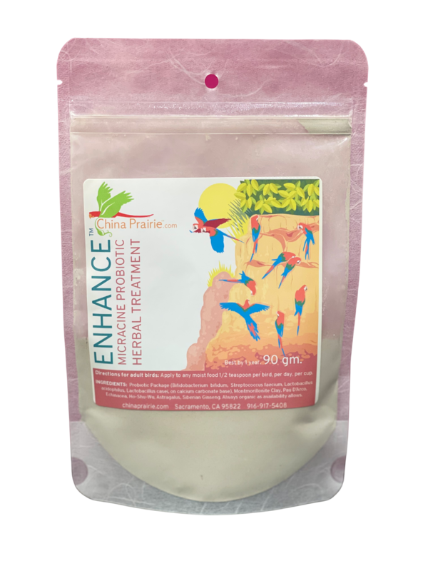 Enhance Micracine Probiotic Herbal Treatment - Important for Birds on Antibiotics or Transitioning to new Diets, by China Prairie -- 90 gm