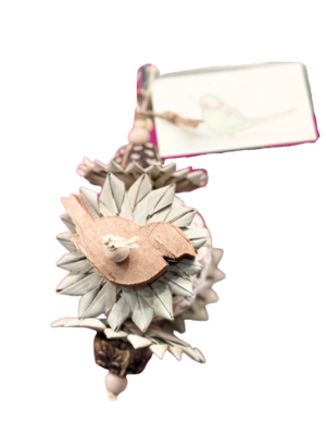 Blackbird - sola wood bird toy, toy for small and medium birds, natural hanging parrot toy by Little Dinos Natural Bird Toys