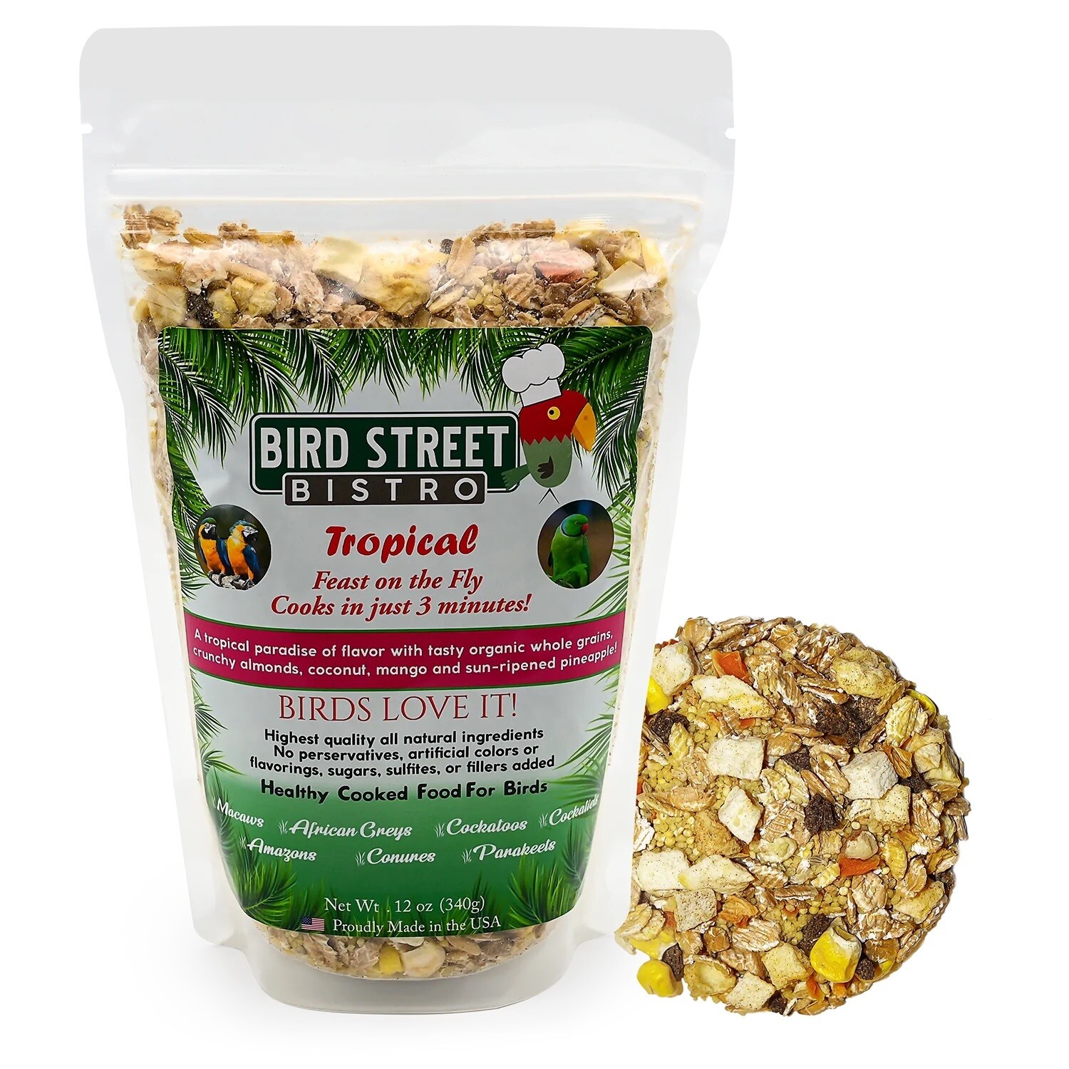 Tropical Feast on the Fly - A tropical paradise of flavor with tasty organic whole grains, crunchy almonds, coconut, mango, and sun-ripened pineapple! - 11 oz