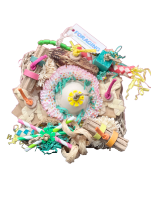 Lulu - 7&quot;x7&quot; cage mount toy by Bite Me Birdie