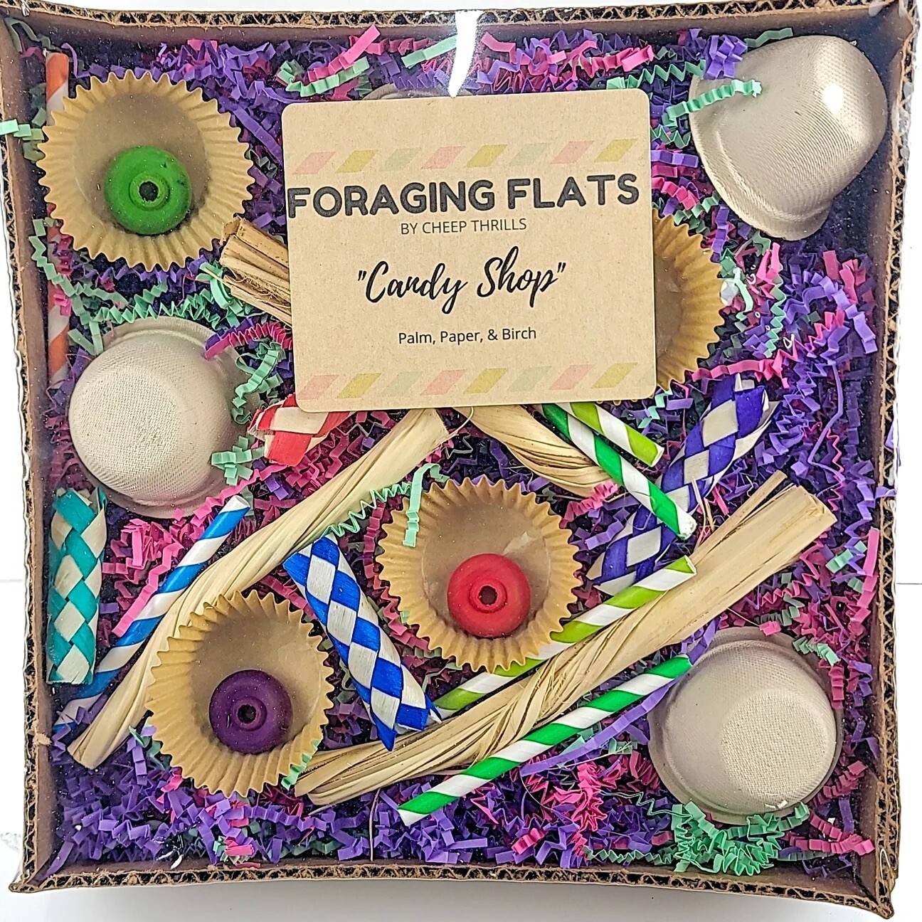 NEW! Candy Shop Foraging Flat by Cheap Thrills Bird Toys
