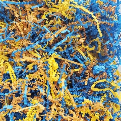 2oz Crinkle Paper - Blue &amp; Gold Color Blend