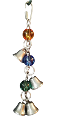 Blingle all Stainless Steel hanging bead and bell toy for Tiny and Small Birds