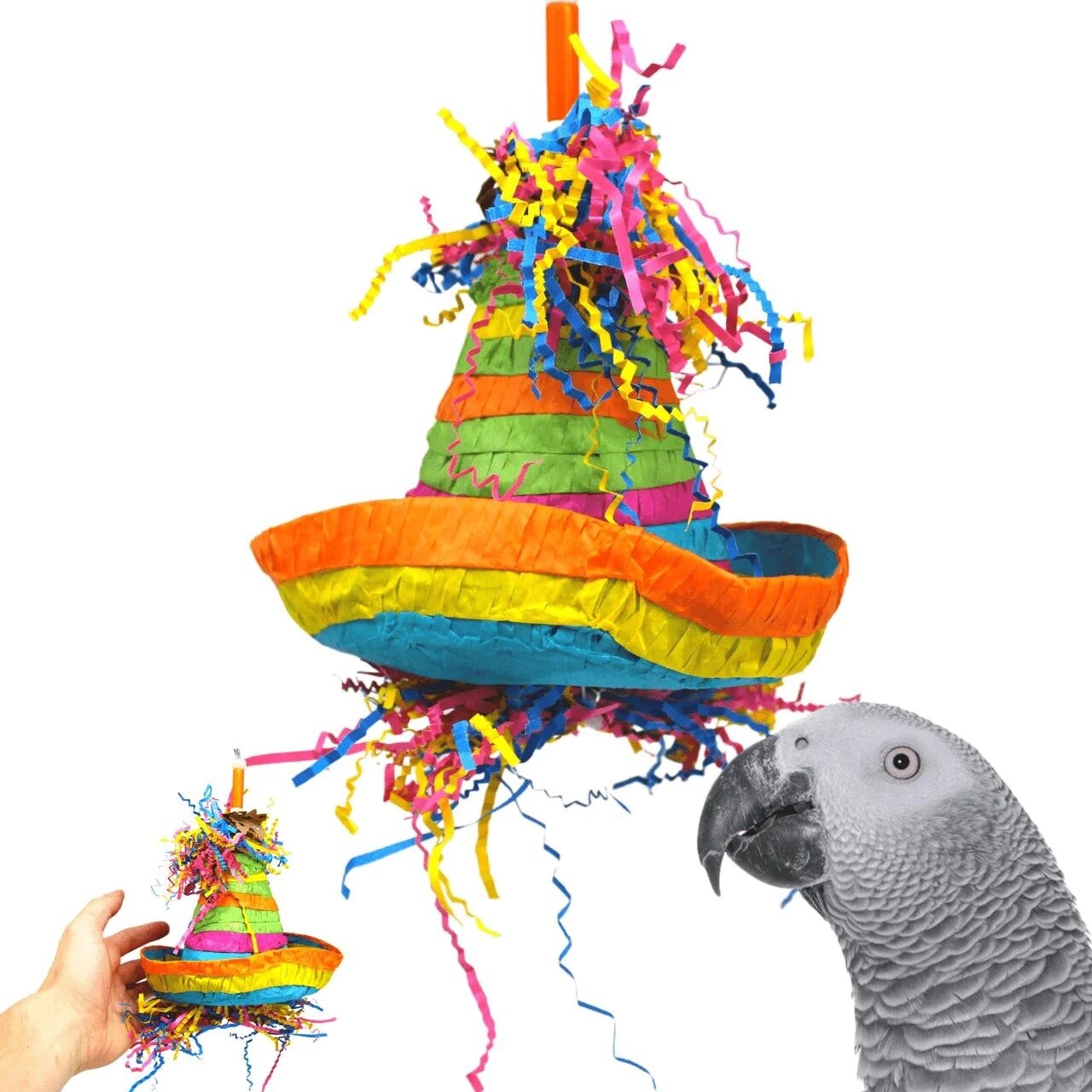 Pinata Hat for Small and Medium Size Birds by Bonka Bird Toys