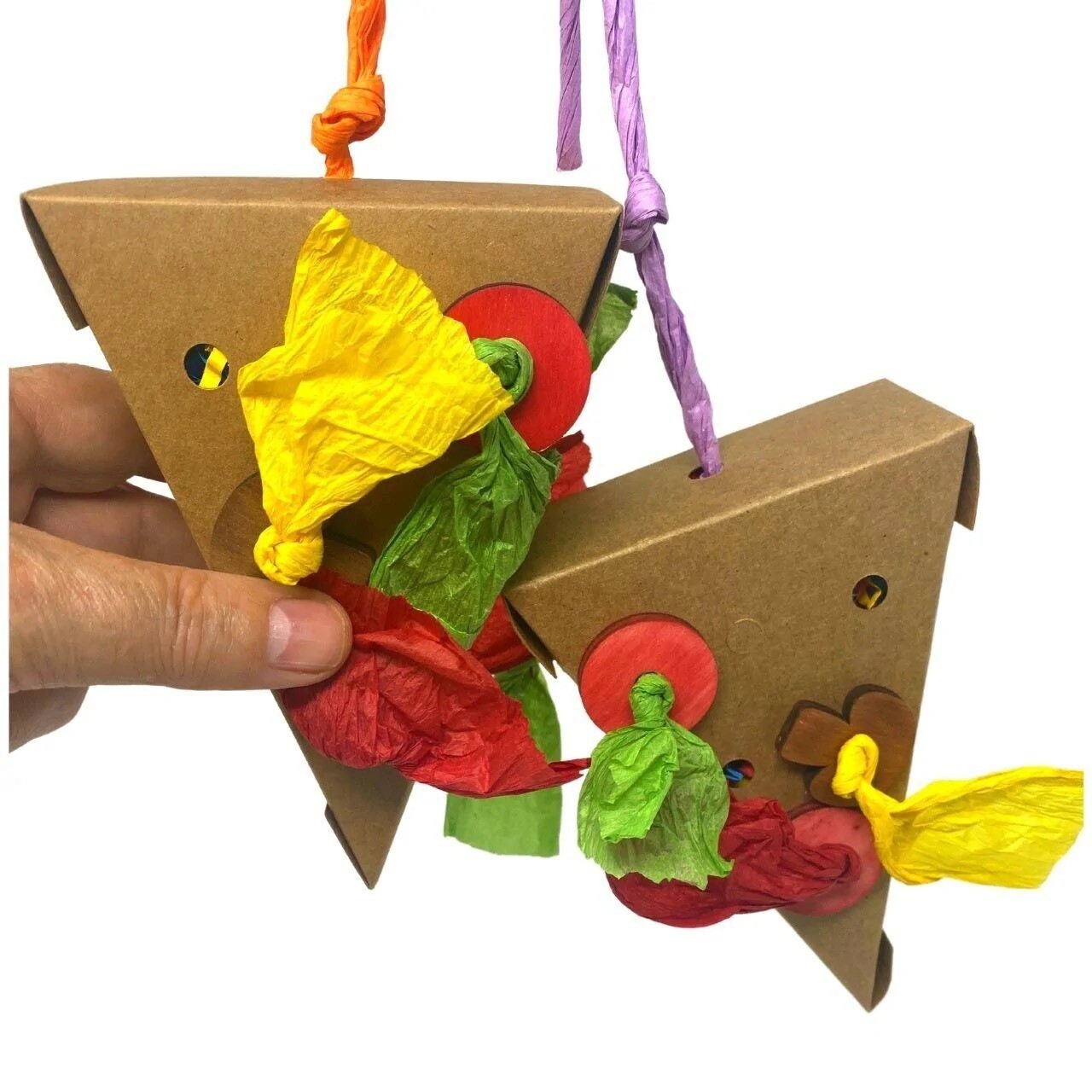 Duo Medium Pizza Slice Hanging Bird Toy by Bonka Bird Toys