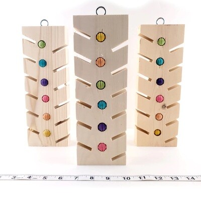 Stop! Forage Time Hanging Wood Toy for Medium and less destructive Large Birds by Cheep Thrills