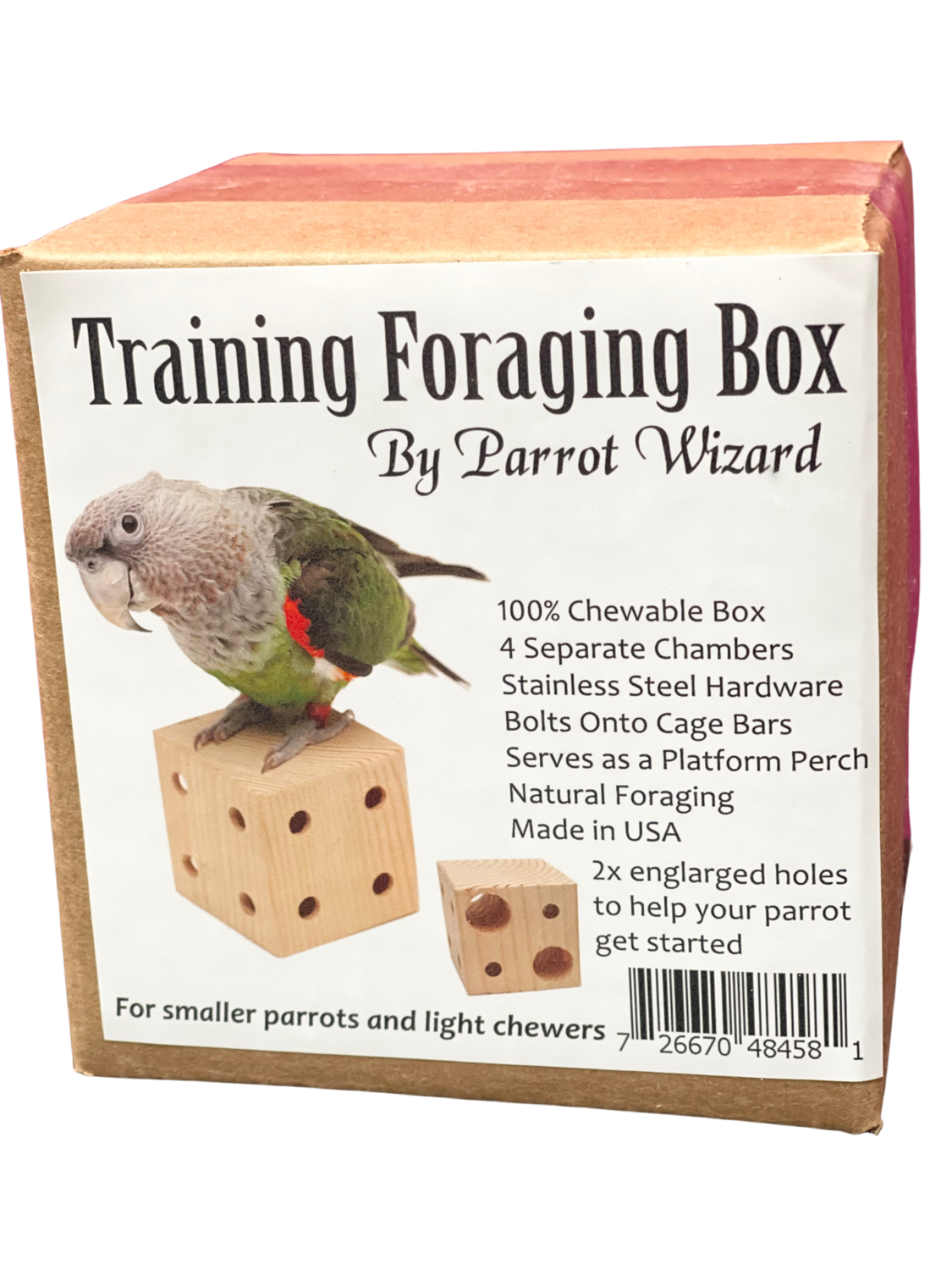 Training Natural Foraging Box Includes: · 1x Foraging Box · 1x Stainless Steel Washer · 1x Wing Nut · 1x Instructions. 100% Chewable Box with 4 Separate Chambers
