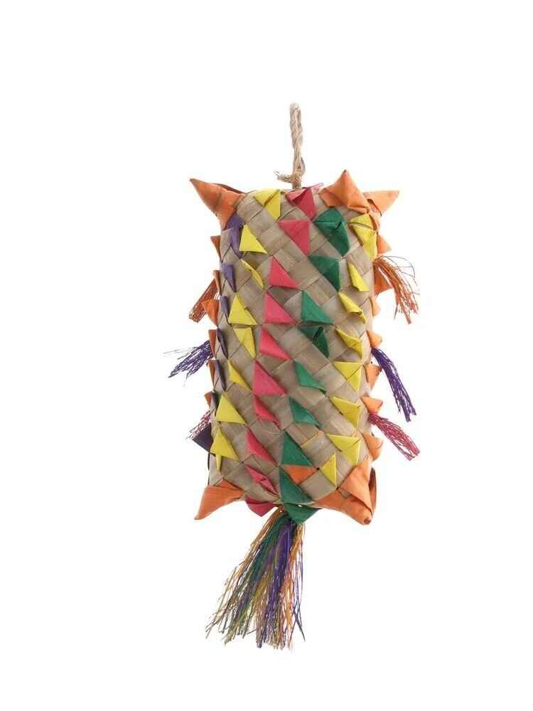 Spiked Pillow Hanging Forager by Planet Pleasures - Extra Large - This is a Generous Size perfect for Medium to Extra Large Birds! 17" Length x 6" Wide