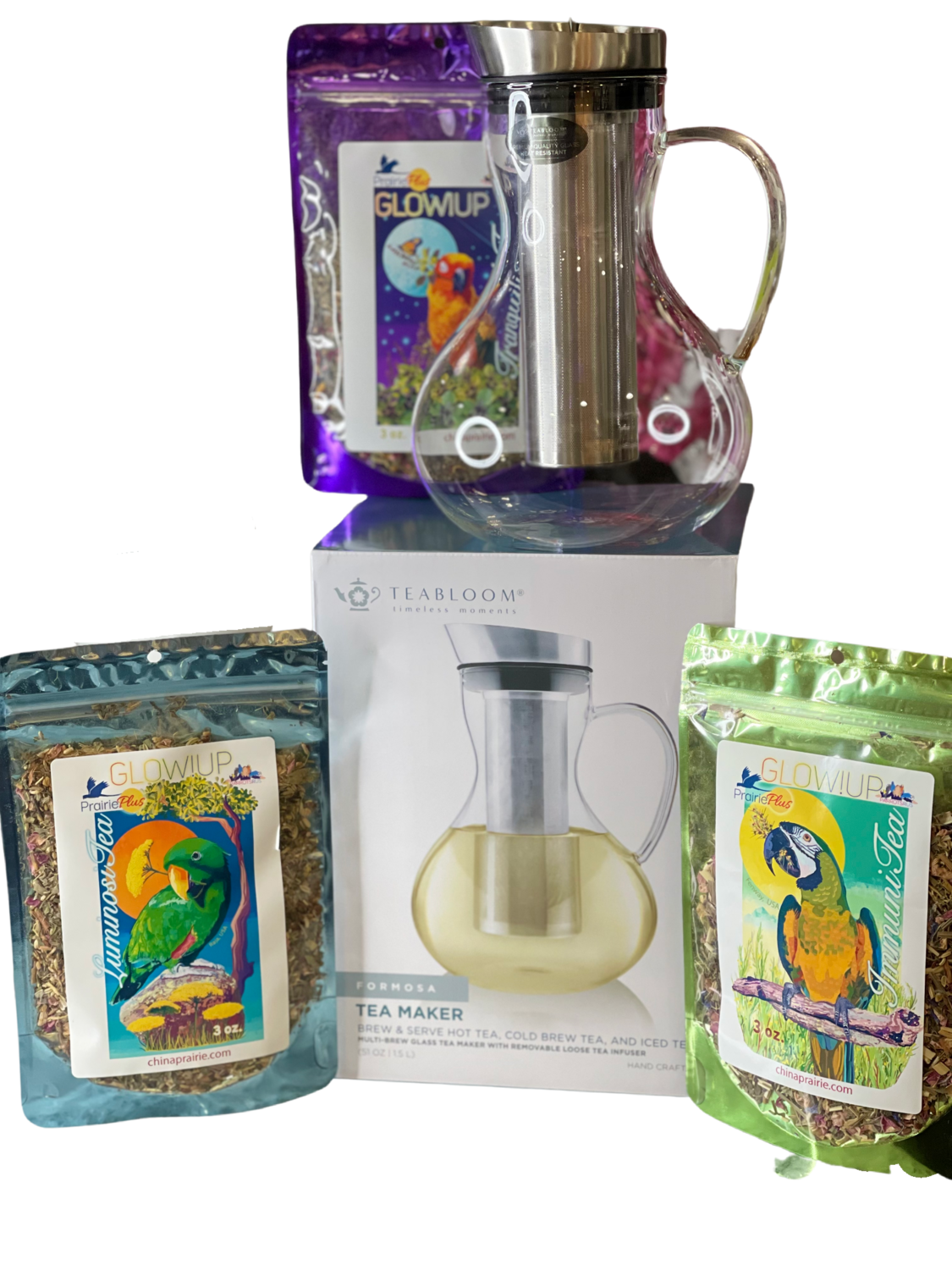 Teabloom Multi-brew Glass Teapot + Kettle + Pitcher (51 oz) PLUS Avian Tea Bundle -- FREE Shipping!