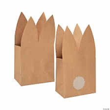Bunny Ear Kraft Paper Goody Bag -- Build your Own Easter Basket -- Fill this with Toys, Toy Parts for Gift Giving