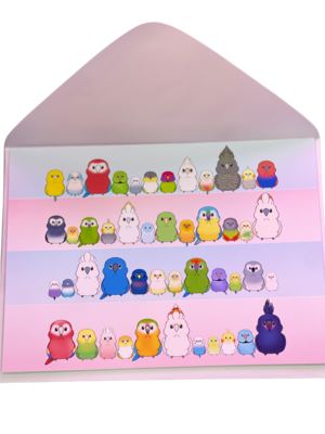 Artsy. Bird Squad Greeting Card with Envelope