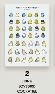 Lovebird / Cockatiel Bird Loafs Sticker Set