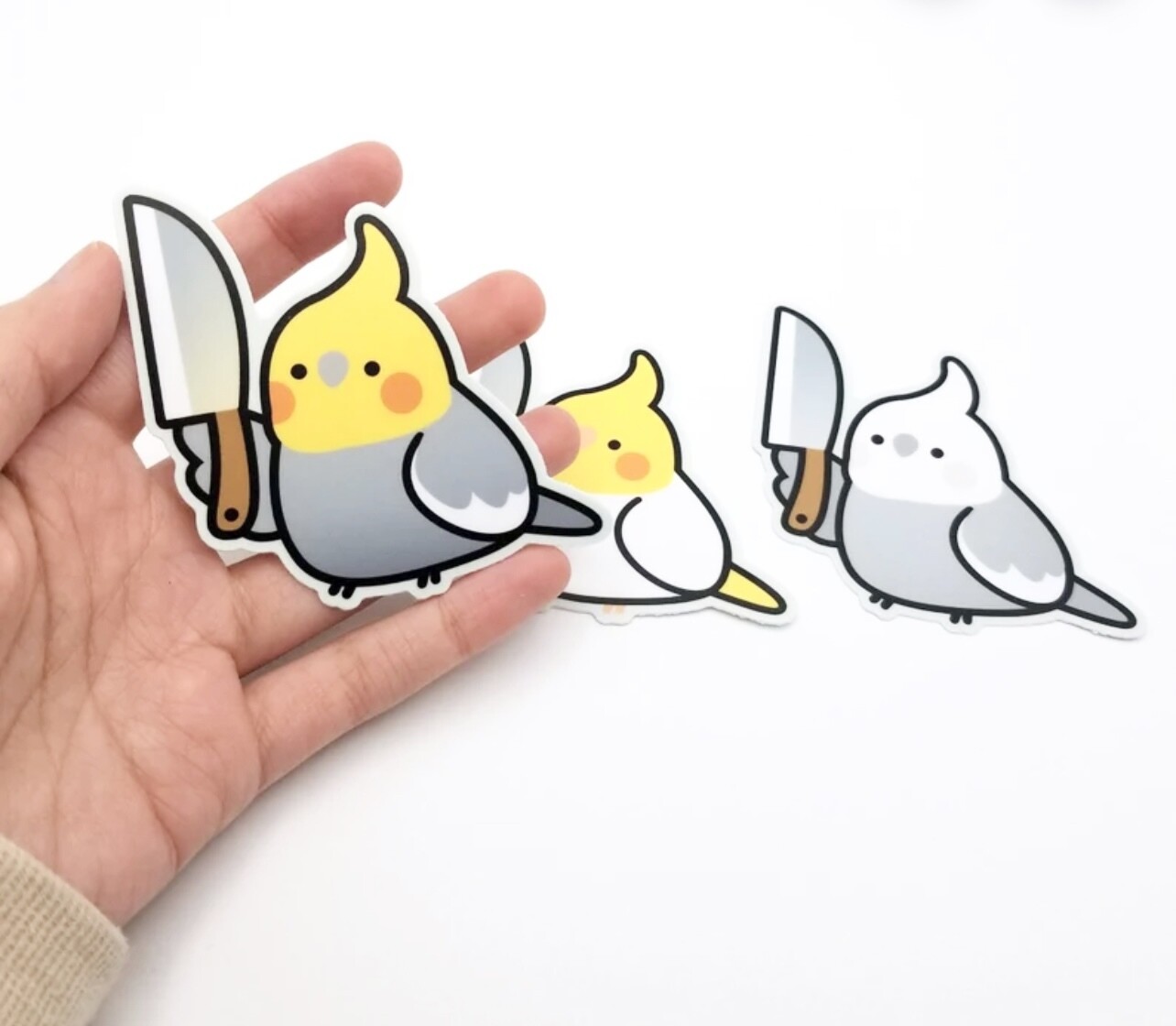 Stabby Cockatiel Vinyl Sticker