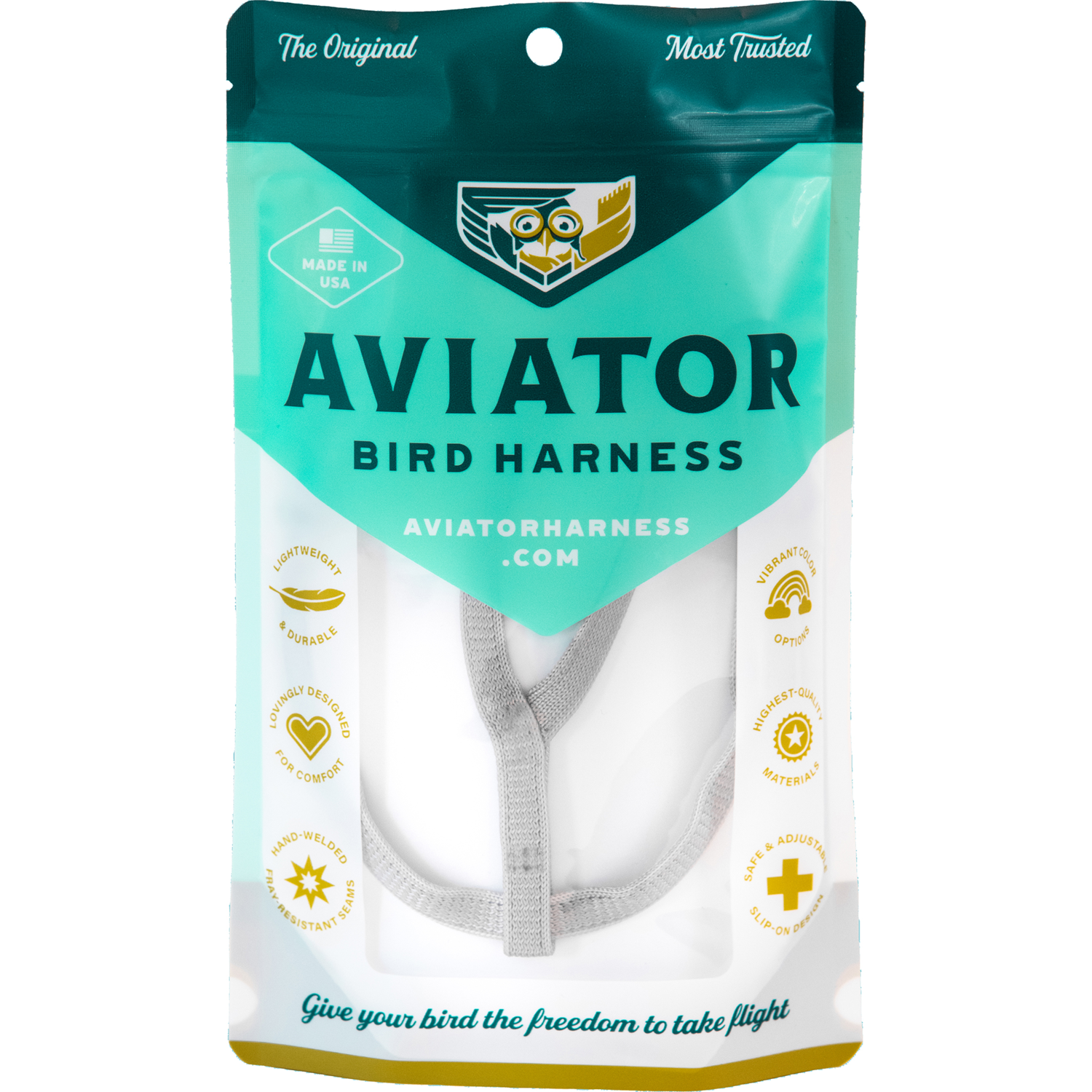 Aviator Harness and Leash - Color Silver