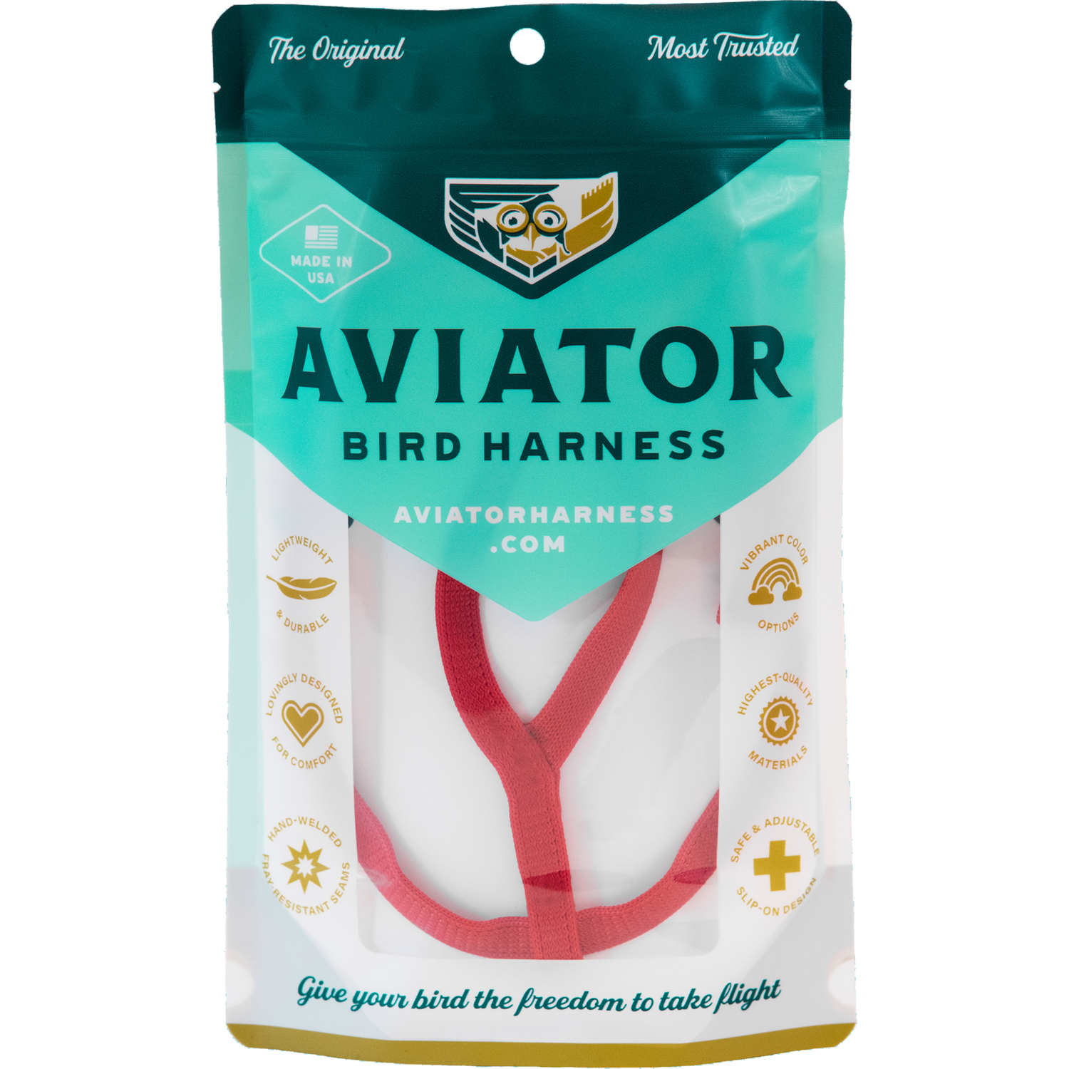 Aviator Harness and Leash - Color Red