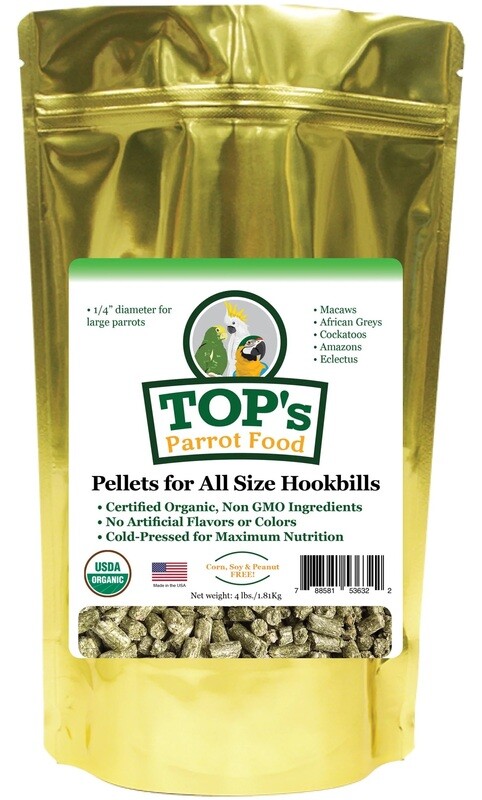 TOPs Parrot Food Organic Pellets & Seed Mixes