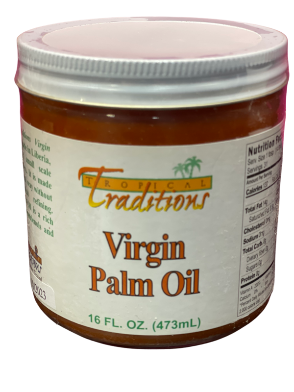 NEW! Tropical Traditions Virgin Palm Oil 16 oz. - 1 Pint (16 oz glass jar)