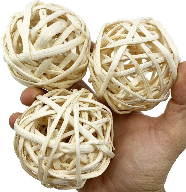 Natural Bamboo Balls 3.5 Inches - 3 Pack by Bonka Bird Toys