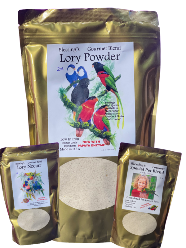 Lory Food by Blessings -- Nectar and Powder Blends